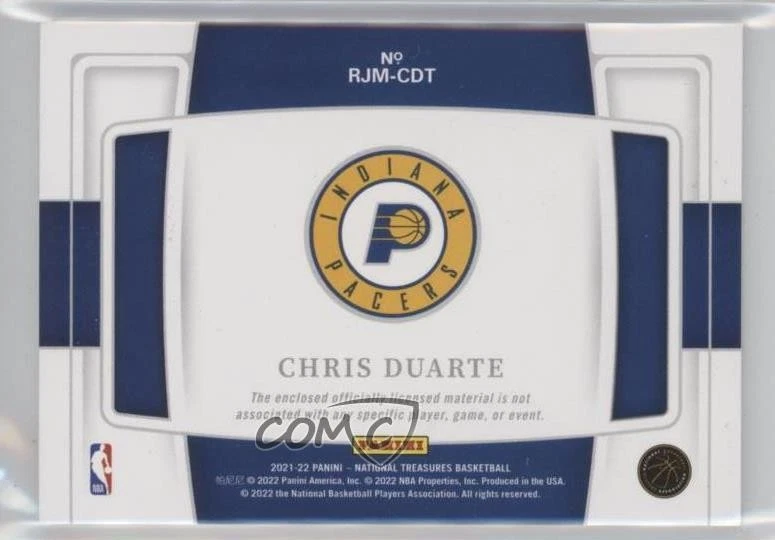 2021-22 Panini National Treasures Rookie Jumbo Materials /99 Chris Duarte RC - Image 2 of 2