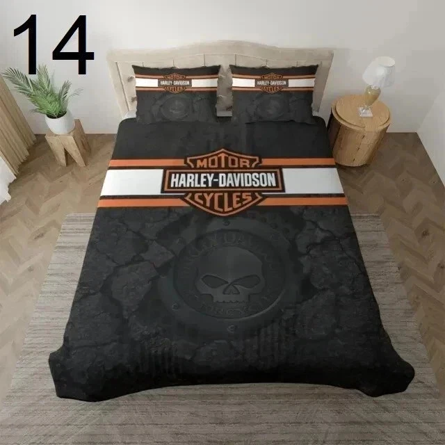 H daviidson's Motorcycle Bedding Set with Pillowcase, Gift For Fans