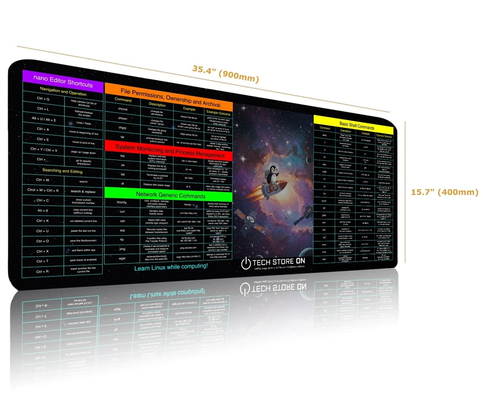 Alfombrilla de ratón Linux Command XXL alfombrilla de escritorio para programadores y profesionales de TI Foto 3 de 4