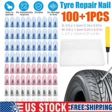 100Pcs Tire Repair Rubber Nails Tyre Puncture Repair Screws Kit w/ Screwdriver