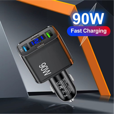 90W Auto Adapter USB C Auto Ladegerät PC schwer entflammbares Material tragbar
