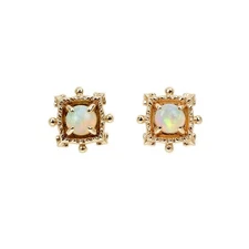 Agete K10PG opal earring - Auth SELBY_JAPAN