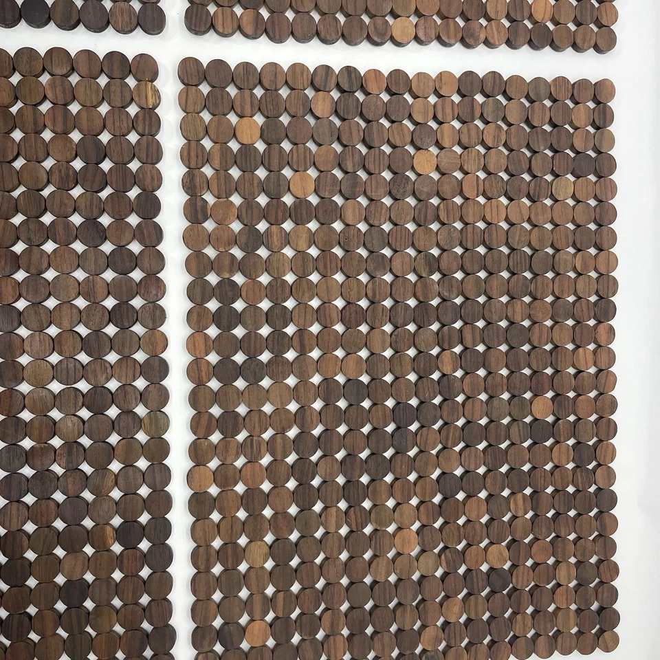 Juego de 8 manteles individuales de madera para cajas y barriles de 14”x19” pequeños círculos de madera descontinuados Foto 3 de 4