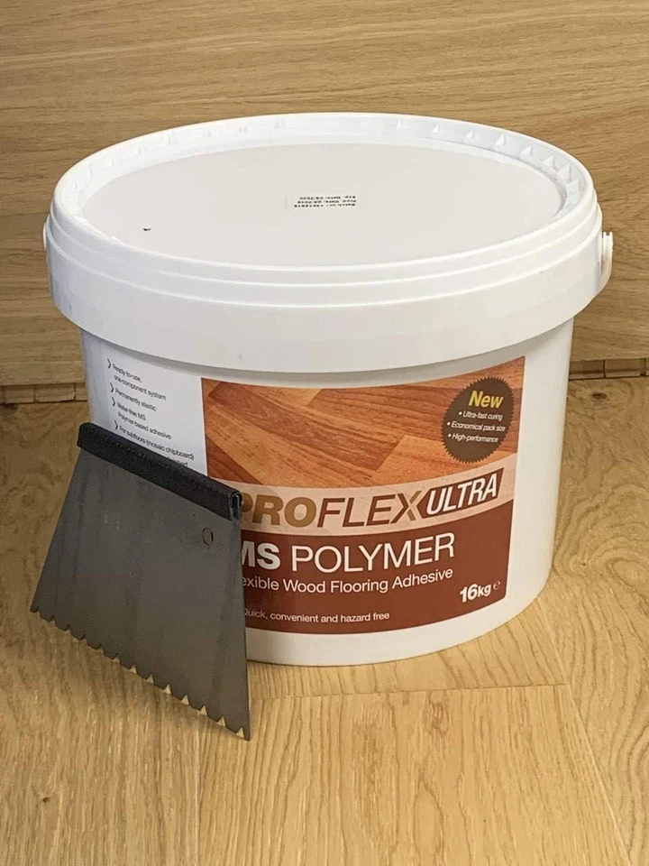PROFLOOR Proflex Ultra MS Polymer Wood Floor Adhesive 16KG + Free 6mm V-Notch Trowel