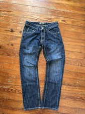 Vtg Y2K Southpole Jeans - Dark Wash Contrast Stitch Embroidered - Size 32 x 31