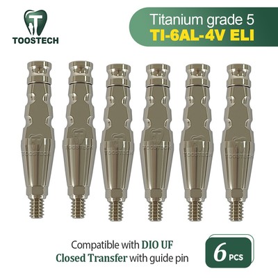 6pcs Closed Tray Impression Coping Transfer platform Regular Mini Fits to DIO UF