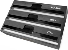 SpaceAid WrapNeat 3 in 1 Wrap Organizer with 3-Slot, 3"Tall, 03 Black 