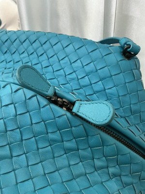 Bottega Veneta Intrecciato Leather Shoulder Bag Turquoise | eBay