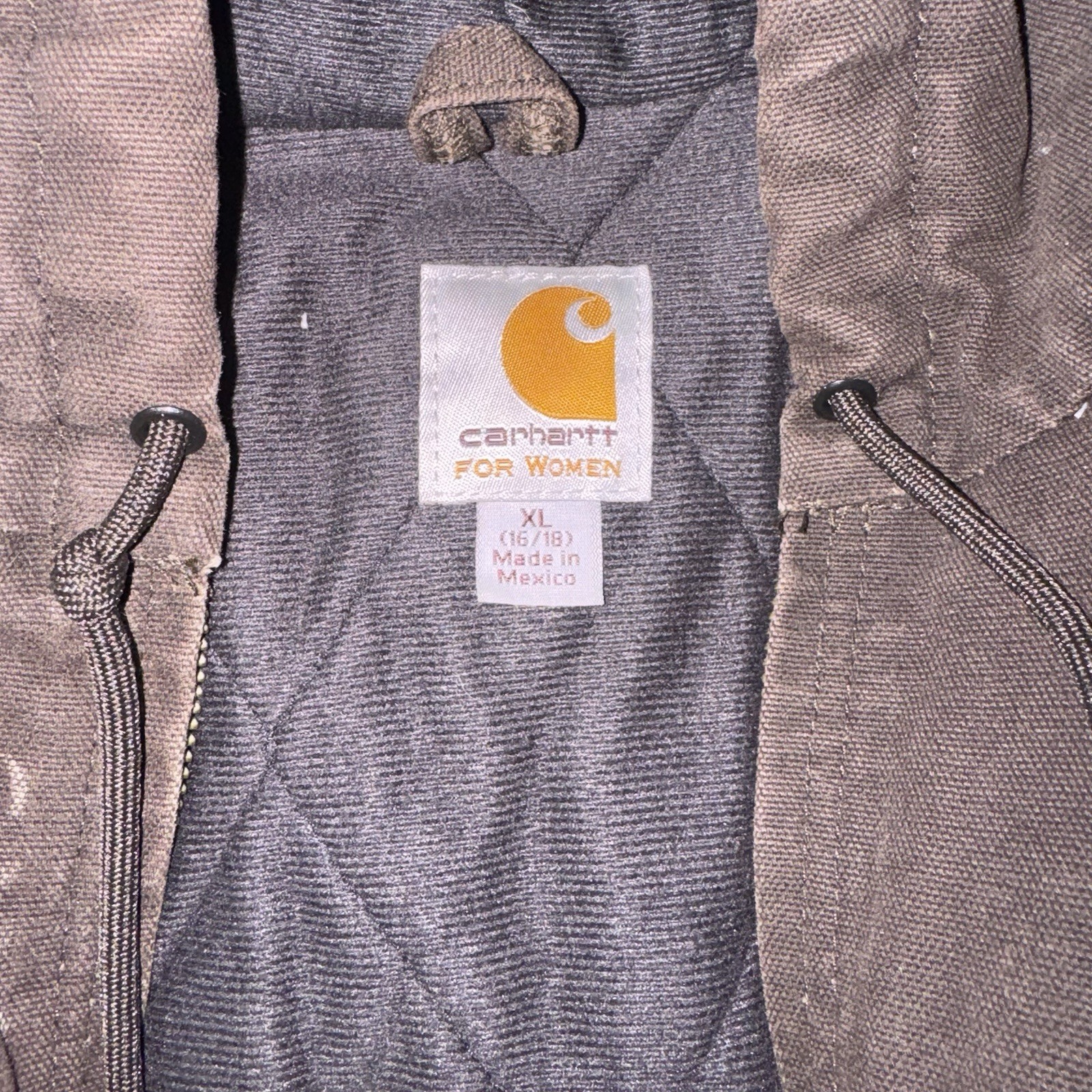 Carhartt WJ130 DKB Quilt Lined Active Jacket Women Fade Distress 26x29 XL 16-18 thumbnail 4