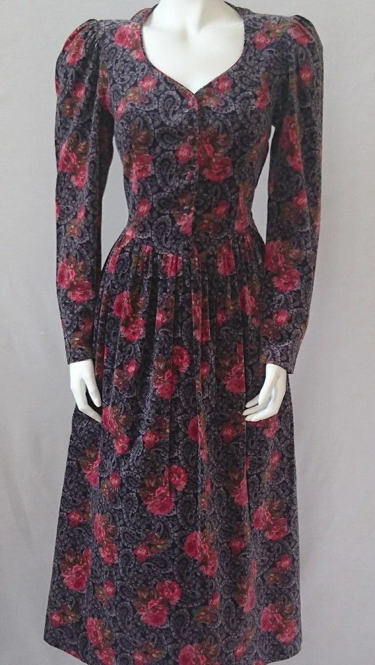 Vintage Laura Ashley  Cotton Velvet Dress  UK 10 (EU  36 USA  8) - Image 4 of 4