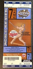 Phantom World Series Baseball Ticket 2003 Minnesota Twins - Game 7