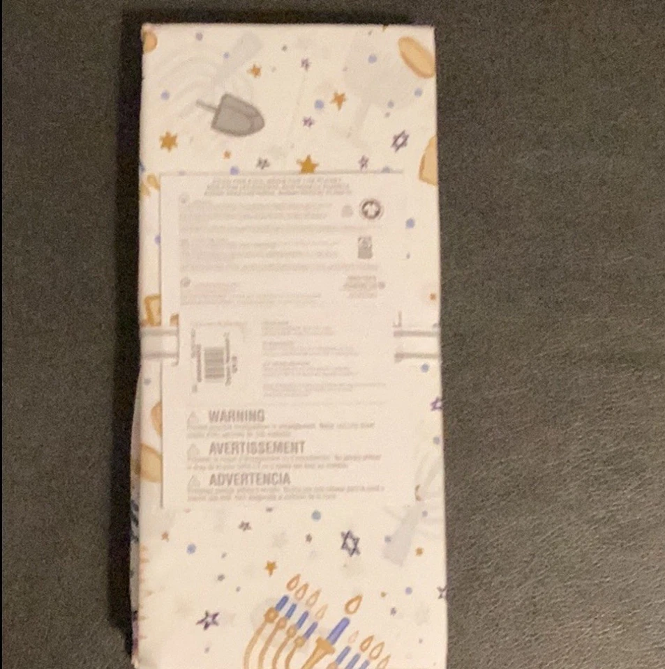 Folha de berço de Hanukkah Pottery Barn Kids nova com etiquetas em azul e dourado - Imagem 3 de 4