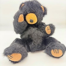 Vintage Russ Berrie Blacky Bear Plush Item 8853 Black Tan Scruffy 7" Stuffed