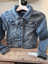 Cat Jack Girls Blue Denim Jacket - size Xl 14 NWT