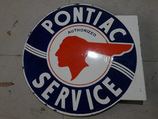 Porcelian Pontiac Enamel Sign Size 18x18 Inches Double Sided With Flange