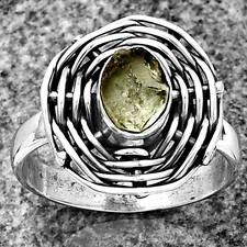 Natural Aquamarine Rough - Brazil 925 Sterling Silver Ring s.6.5 Jewelry R-1445