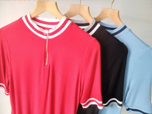 EX M&S Camiseta deportiva elástica acanalada cuello alto con cremallera manga corta - Imagen 2 de 11