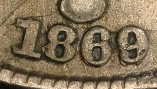 1869 PCGS XF Repunched Date! Pop 8 ALL Grades! So-Called 1869/8 Shield Nickel 5C