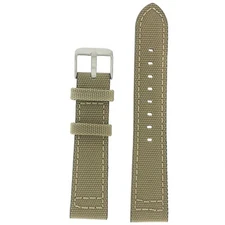 Canvas Watch Band Beige Tan Sport Style Strap Water Resistant 18mm 20mm 22mm