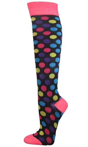 COUVER Women Fashion Colorful Polka Dots Knee High Socks, 1 Pair - Picture 5 of 83