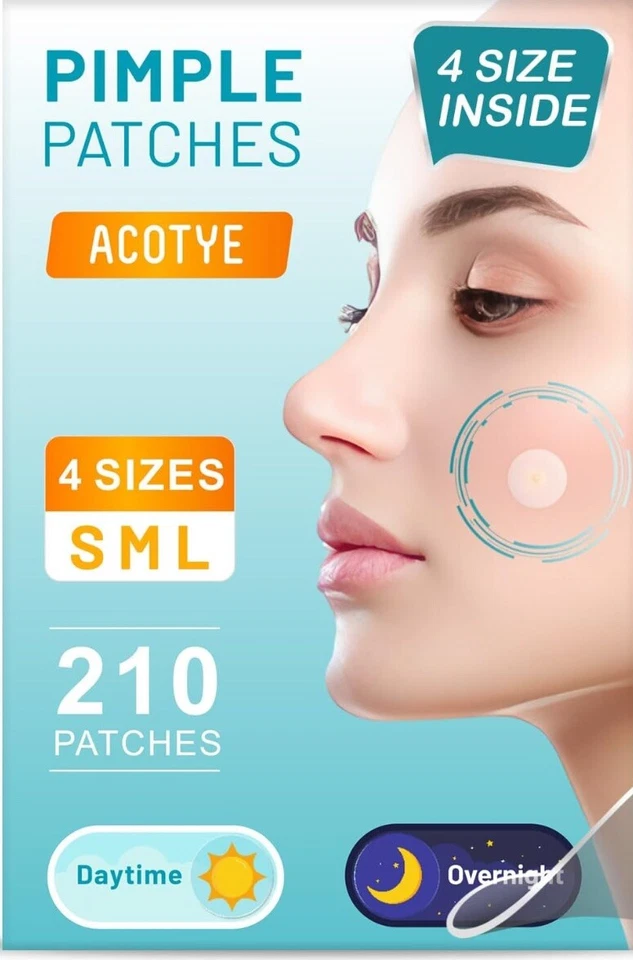 Acotye Pimple Patches 4 Sizes 210 Patches