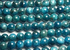 16" Strand TEAL BLUE APATITE 7mm Round Beads