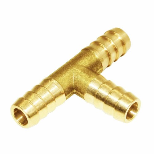 3/8" ID Hose Barb Fitting Tee 3 way Brass Intersection/Split Water/Fuel/Air 3PCS - Picture 2 of 4