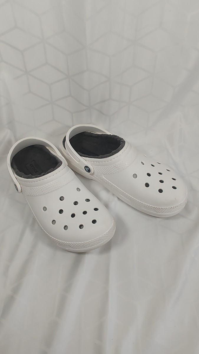 Unisex Crocs Classic Lined Clogs White/Gray Liner Men display picture 3