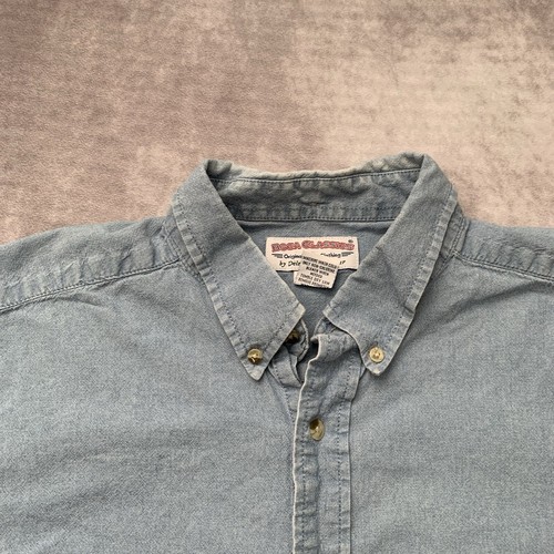 Vintage USF Bulls Denim Shirt Size L University South Florida Button Up Jean - Picture 4 of 12