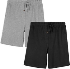 Men's Cotton Lounge and Pajama Shorts with Drawstring Waist Pockets Multi Pack