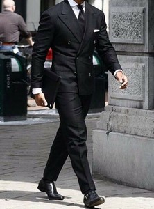 black peak lapel blazer