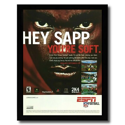 ESPN NFL Football 2K4 PS2 Xbox Framed Print Ad/Poster WARREN SAPP Sports Art