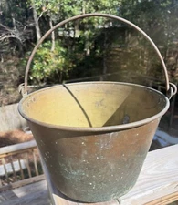 Vintage CG Hussey brass cauldron bucket