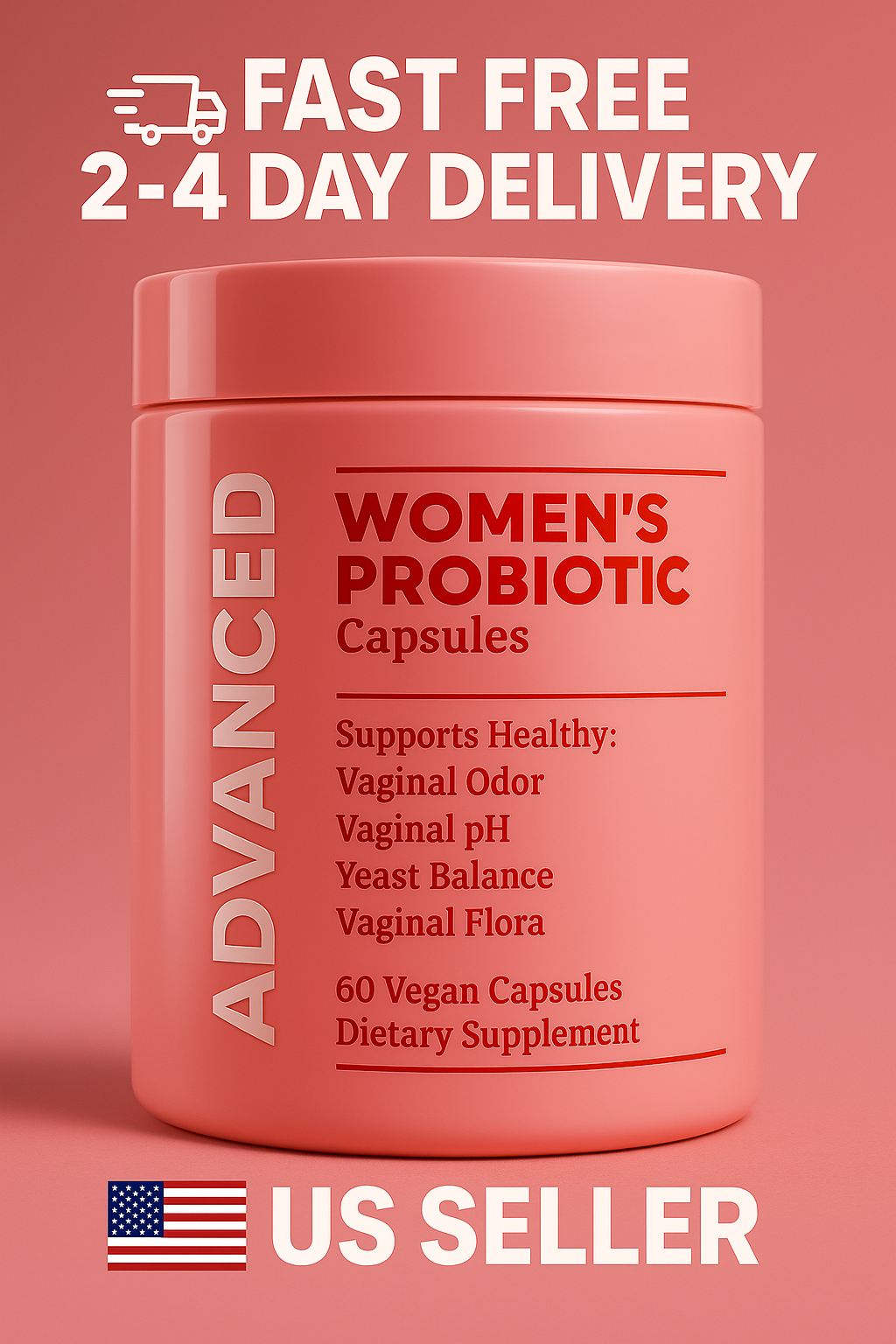 Vaginal Health Probiotic + Prebiotic Blend, 60-Count Capsules