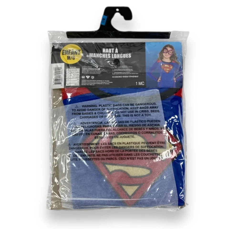 Camiseta DC Supergirl manga longa fantasia cosplay MENINAS M/G (até o tamanho 14) - Imagem 4 de 4