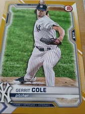 Gerrit Cole 2021 Bowman Baseball Base Card Poster Gold Ed # to 1