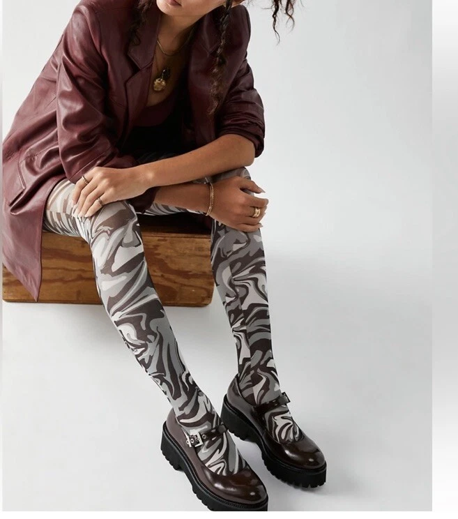 Medias Free People negras grises y blancas TIME WARP para mujer O/S NUEVAS selladas Foto 4 de 4