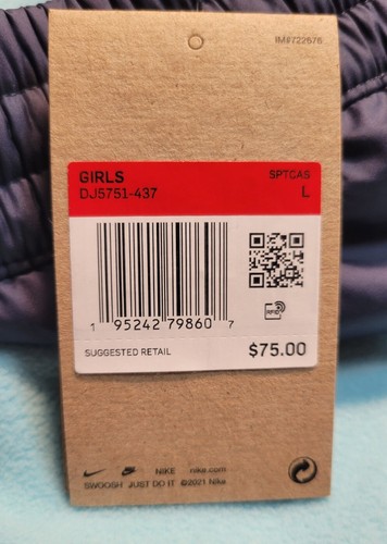 Nike Girl's Sportswear Big Kids' Long Fleece Skirt Teal/Navy Warm Sz Large $75 - Picture 12 of 12