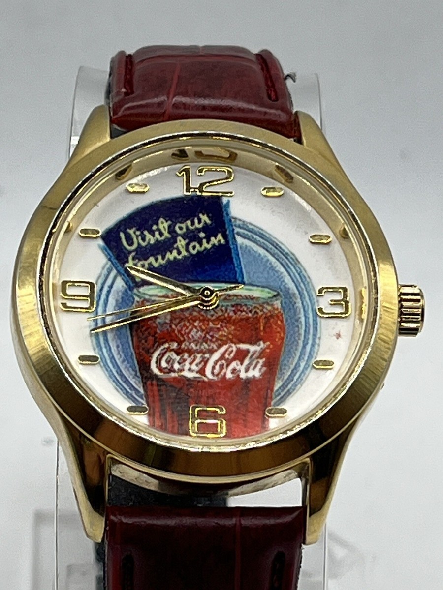 2003 Coca-Cola Coke Memorabilia‎ Watch Red Gold Stainless Retro Pop Culture Y2K Vintage 2003 Coca-cola “coke” Quartz Watch – Japan Movement  main image 3