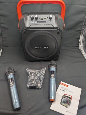 Machine à Karaoké Portable SUDOTACK SP-70E Avec 2 Micros Sans Fil Et Bluetooth - Comme Neuf