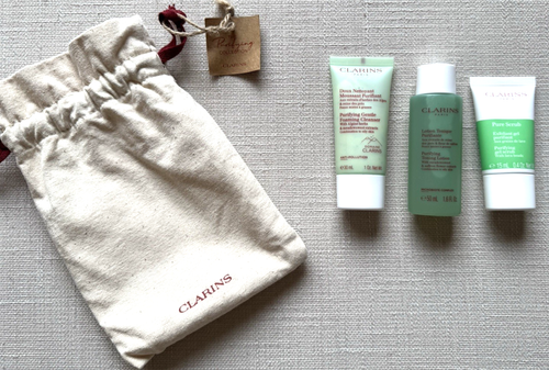 Clarins Purifying Set - Cleanser, Toning Lotion + Scrub Combination to Oily Skin