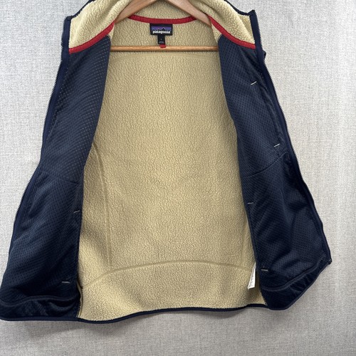 Patagonia Retro Pile Fleece Vest Large El Cap Khaki Deep Pile Full Zip Sherpa - Picture 15 of 16