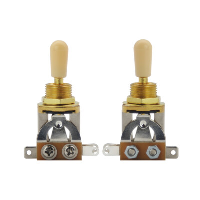 FLEOR 2PCS 3 Way Toggle Switch Gitarrenschalter vergoldet mit Creme Top