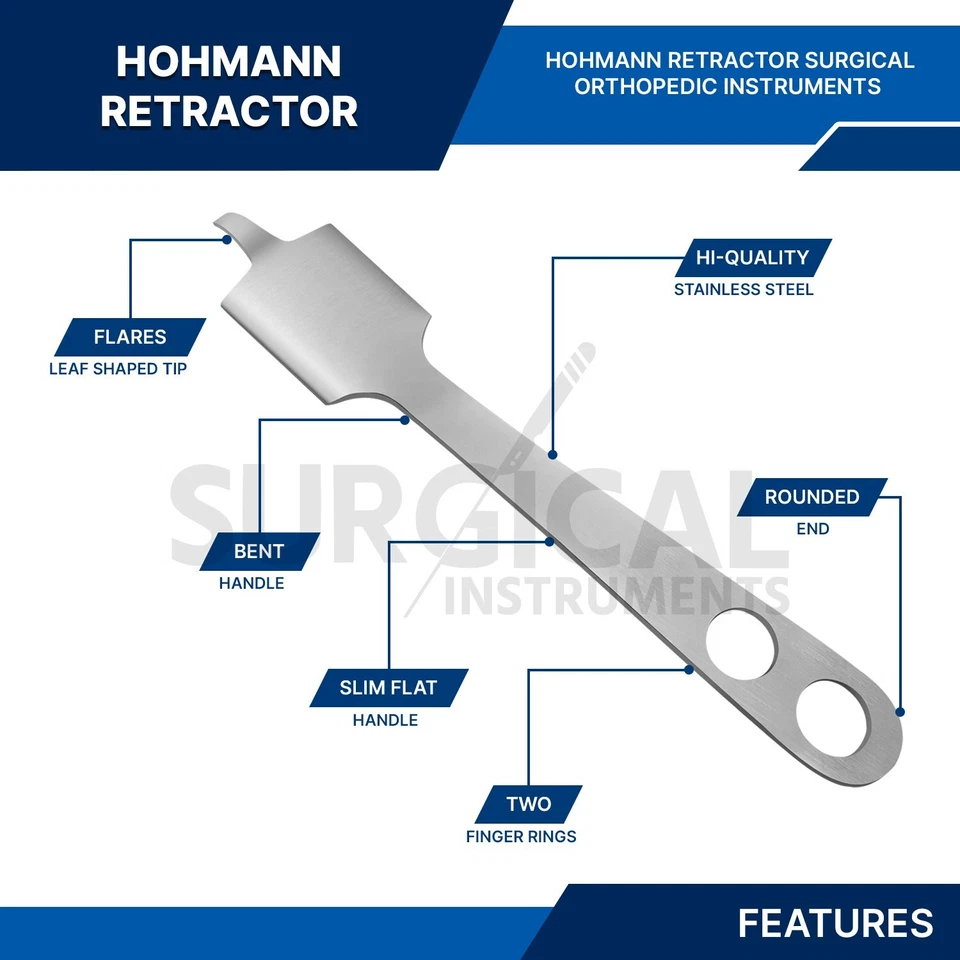 7 Pcs Hohmann Retractor Set Surgical Orthopedic Instruments German Grade - Image 4 of 4