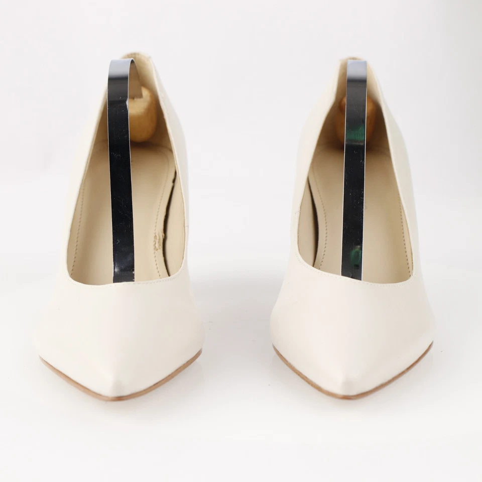 Zapato de vestir Marc Fisher para mujer Caitlin talla 6 cuero blanco tacón ancho novia Foto 2 de 4