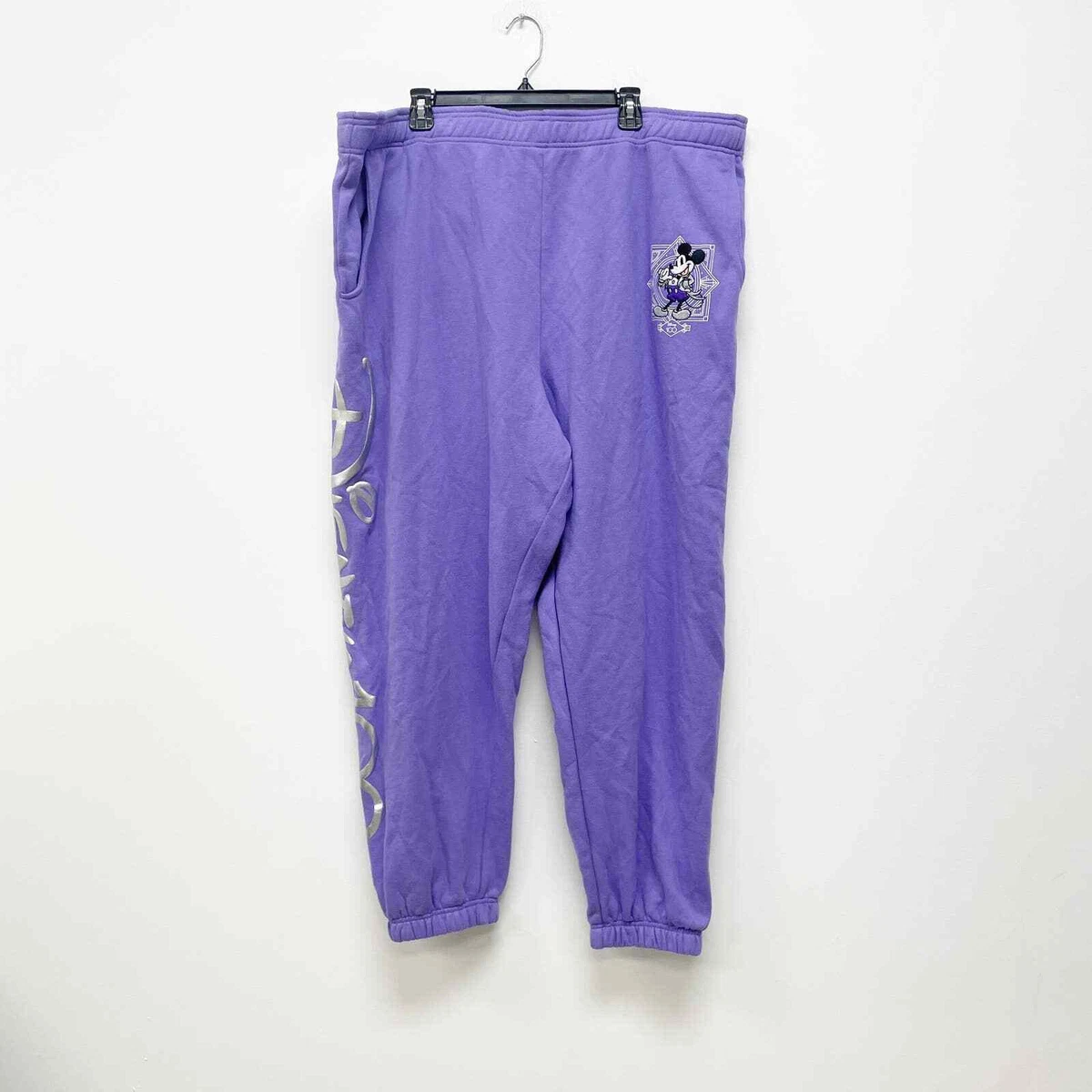 Disney NWOT Women's 3XL Purple 100th Anniversary Embroidered Jogger  Sweatpants