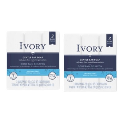 2 Pack Simply Ivory Bath Bar For Unisex By Ivory 3 Each