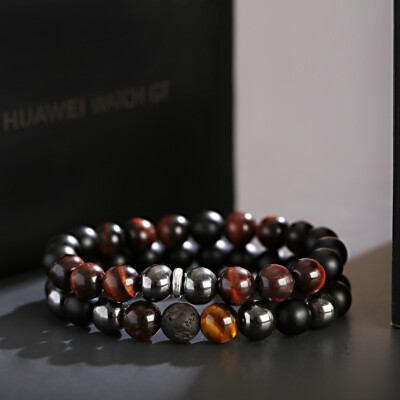 Quadruple Protection Bracelet Black Obsidian Hematite Tiger Eye Reiki Bracelets
