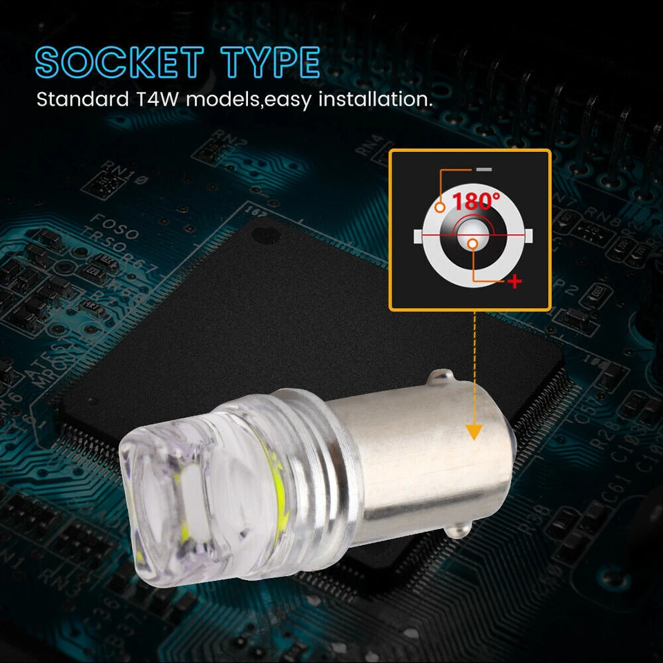 10/100Pcs 6V 6.3V DC T11 BA9S T4W 3886X 363 H6W 2SMD 5630 LED Pinball Light Bulb - Image 3 of 4