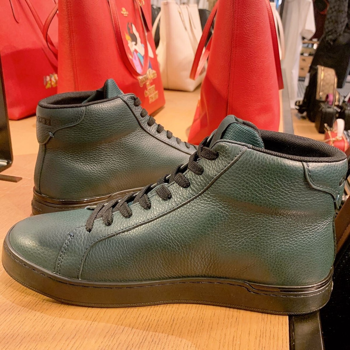 NWB Coach MEN'S Disney Clip High Top Sneaker With Maleficent
